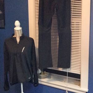 Black Nike jogging suit. Lg pullover, M- pants